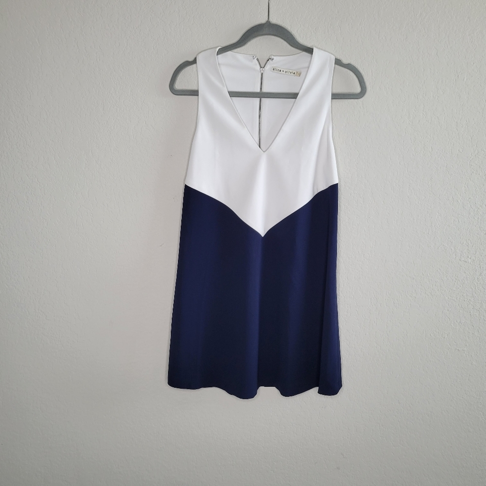 Alice & Olivia Maya Trapeze Color Block Dress Xs - image 5